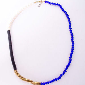 VANITIES BLACK, GOLD, MEDIUM BLUE, WHITE EVENING NECKLACE | WOMENS